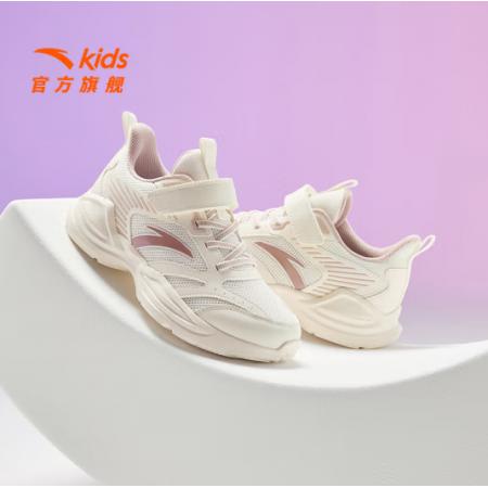 安踏兒童運(yùn)動(dòng)鞋中大女童跑鞋2024年秋冬季密網(wǎng)革面學(xué)生軟底運(yùn)動(dòng)鞋 象牙白/藕灰5522-1 35 /22cm