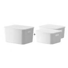 收納盒	懶角落 白色中號(hào)+蓋子 2個(gè)/套