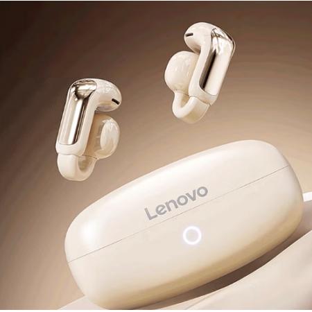 聯(lián)想（lenovo）藍(lán)牙耳機(jī)耳夾式不入耳G型骨傳導(dǎo)概念藍(lán)牙5.4無(wú)線運(yùn)動(dòng)音樂(lè)耳機(jī)適用蘋(píng)果華為小米手機(jī)EA400月巖白