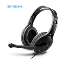 漫步者（EDIFIER）USB K800 頭戴式電腦筆記本有線耳機 游戲耳機 在線教育聽力對話耳麥 黑色